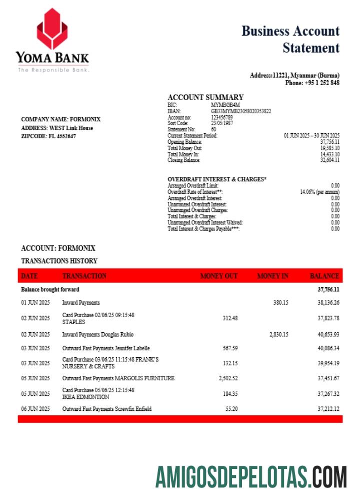 Premium Yoma organization checking rekening laporan Word and PDF templat (1)