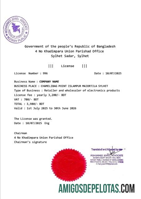 Dapat Diedit Bangladesh bisnis lisensi Word and PDF templat