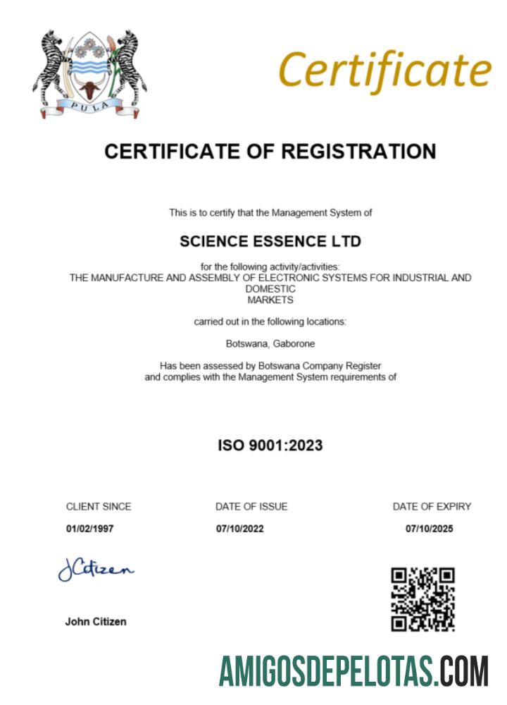 Realistis Botswana sertifikat of pendaftaran Word and PDF templat