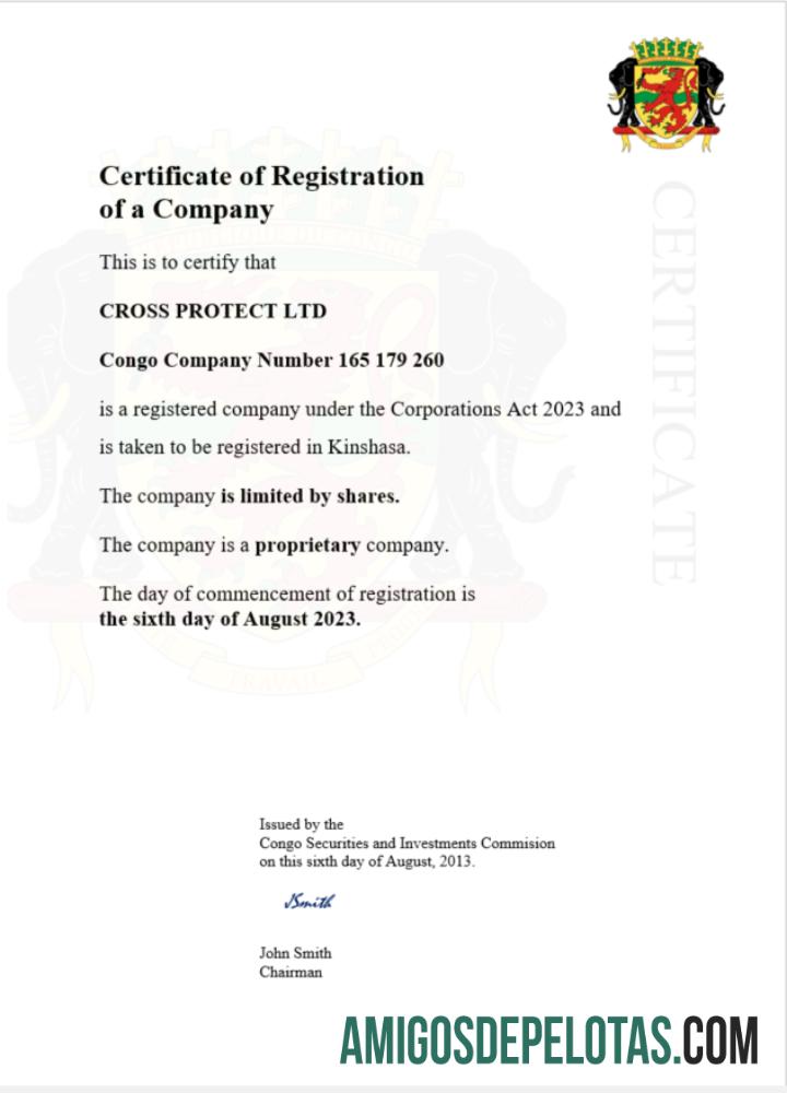 Premium Kongo sertifikat of pendaftaran Word and PDF templat