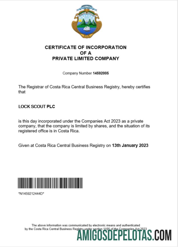 Profesional Kosta Rika sertifikat of pendaftaran Word and PDF templat