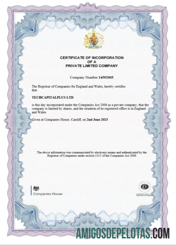 Berkualitas Inggris and Wales sertifikat of incorporation pendaftaran, Word and PDF templat versi 2