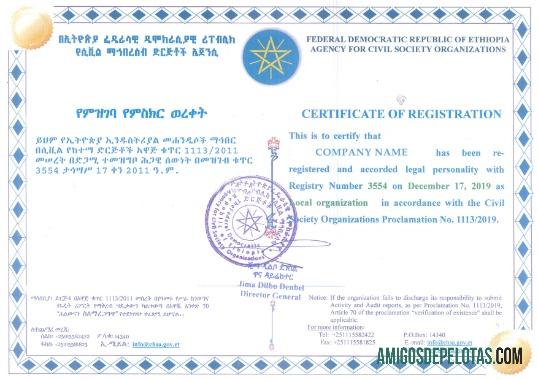 Etiopia sertifikat of pendaftaran desain