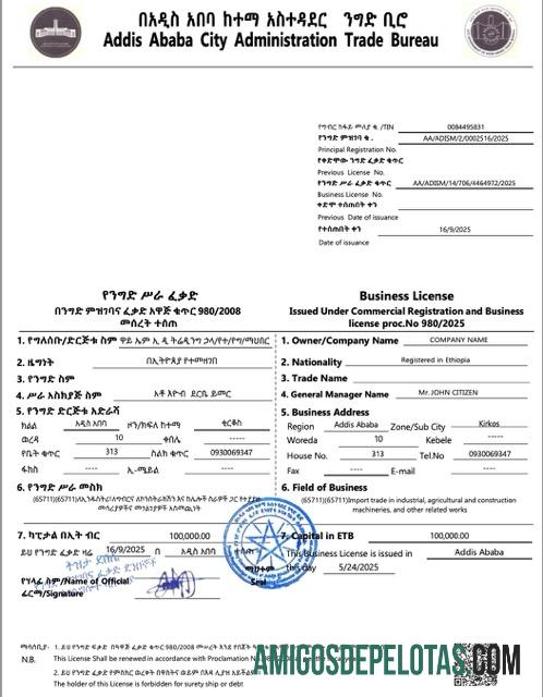 Berkualitas Etiopia┬áAddis Ababa┬ábisnis lisensi Word and PDF templat, versi 2
