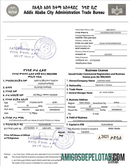 Berkualitas Etiopia┬áAddis Ababa┬ábisnis lisensi Word and PDF templat
