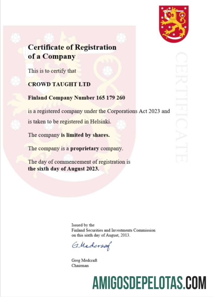 Profesional Finlandia sertifikat of pendaftaran Word and PDF templat