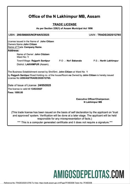 Realistis India Lakhimpur┬átrade lisensi Word and PDF templat