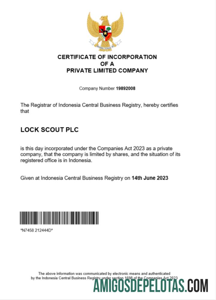 Profesional Indonesia sertifikat of pendaftaran Word and PDF templat