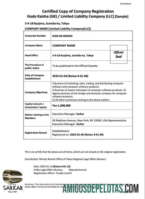 Dapat Diedit Jepang Perusahaan pendaftaran Word and PDF templat
