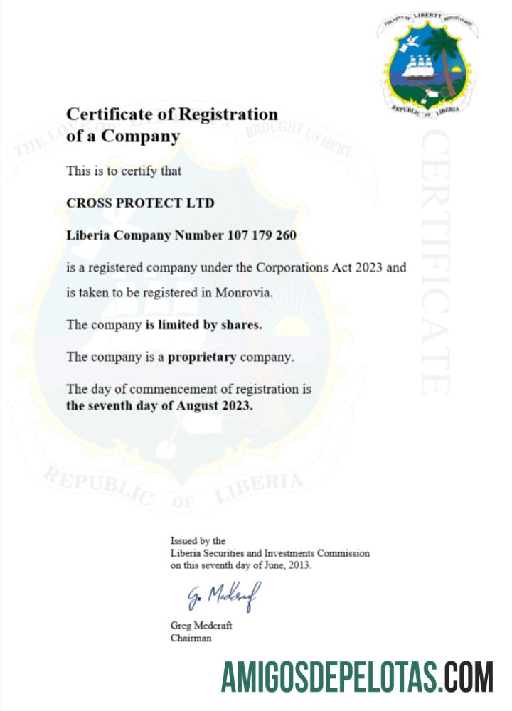 Dapat Diedit Liberia bisnis pendaftaran sertifikat Word and PDF templat