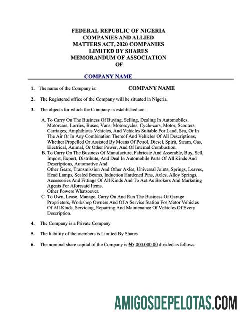 Berkualitas Nigeria sertifikat of pendaftaran Word and PDF templat