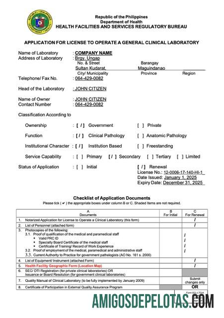 Premium Filipina aplikasi for lisensi to operate Word and PDF templat