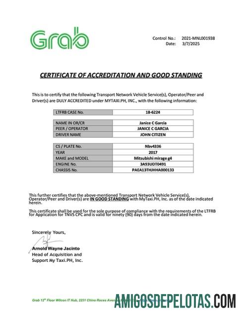 Profesional Filipina sertifikat of accreditation and good standing Word and PDF templat
