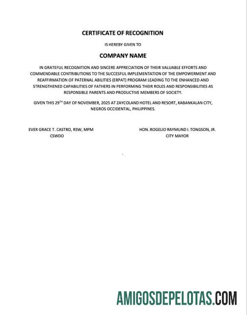 Premium Filipina sertifikat of recognition Word and PDF templat