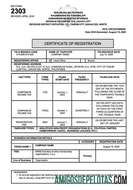 Realistis Filipina sertifikat of pendaftaran Word and PDF templat