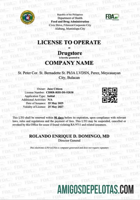 Berkualitas Filipina lisensi to operate Word and PDF templat