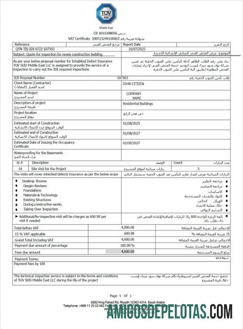 Dapat Diedit Arab Arab Saudi VAT sertifikat Word and PDF templat