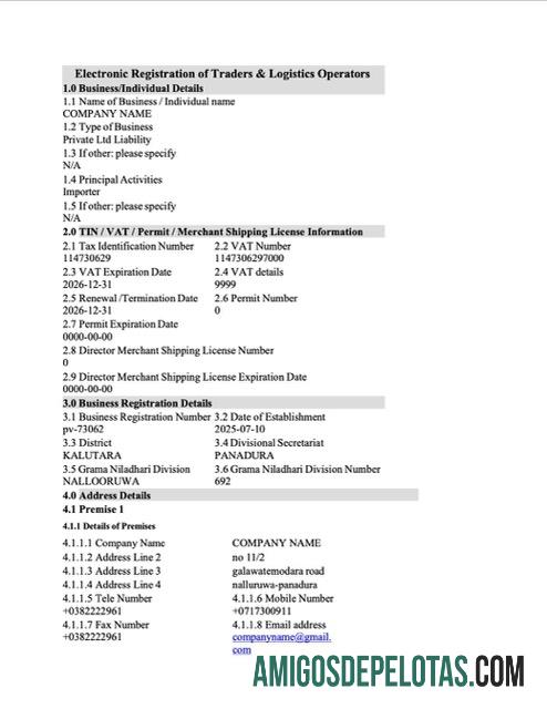 Dapat Diedit Sri Lanka electronic pendaftaran Word and PDF templat