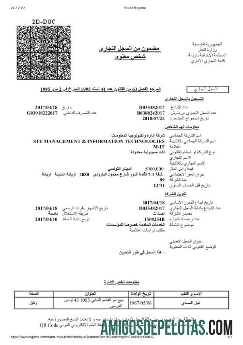 Tunis sertifikat of pendaftaran templat