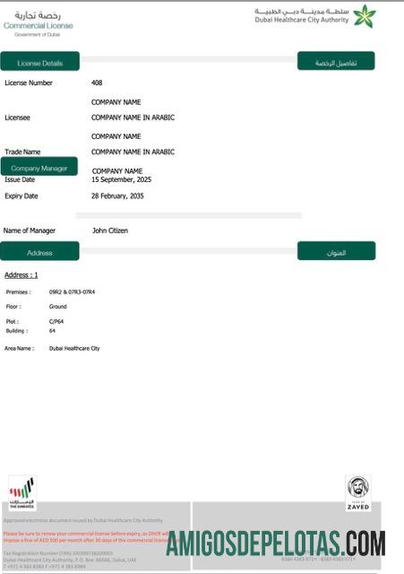 Berkualitas UEA Dubai komersial lisensi Word and PDF templat