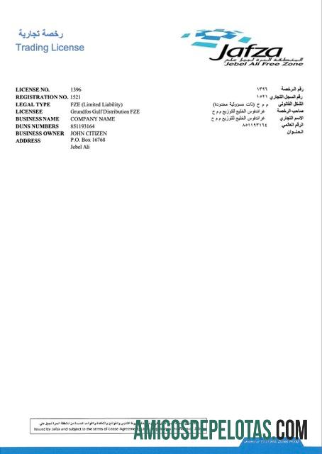 Berkualitas UEA Dubai trading lisensi Word and PDF templat, versi 3