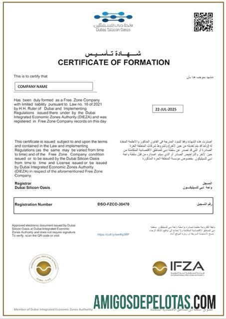 Profesional UEA sertifikat of formation Word and PDF templat