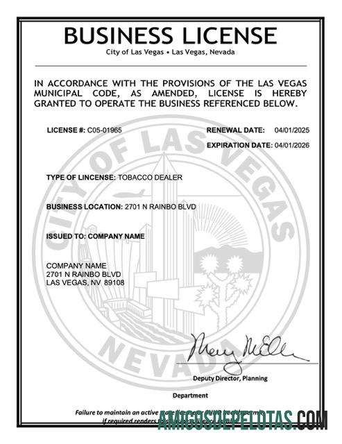Berkualitas AS Nevada bisnis lisensi Word and PDF templat