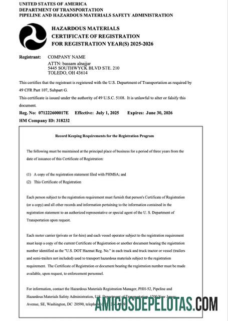 Berkualitas AS sertifikat of pendaftaran Word and PDF templat, versi 3