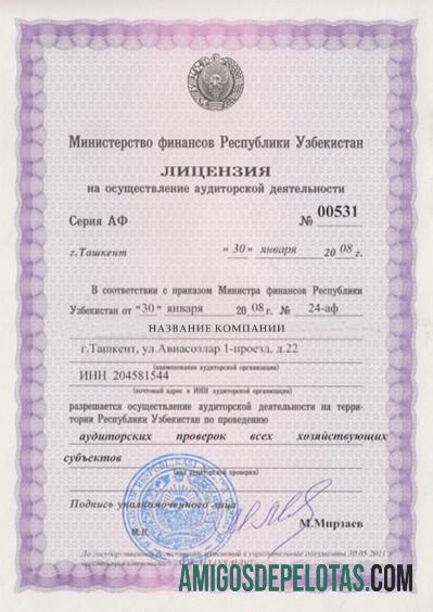 Uzbekistan bisnis lisensi sampel