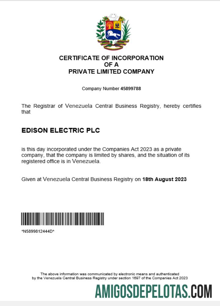 Premium Venezuela bisnis pendaftaran sertifikat Word and PDF templat