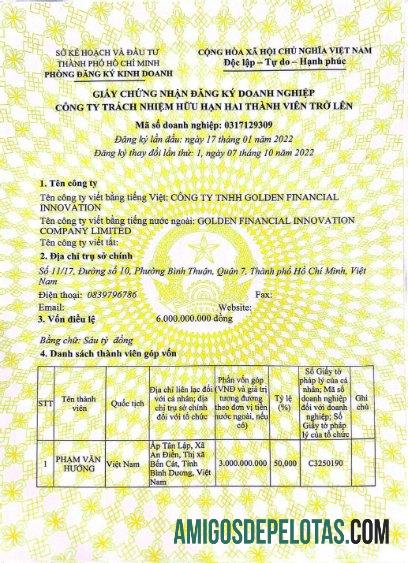 Vietnam Perusahaan register masuk sertifikat sampel
