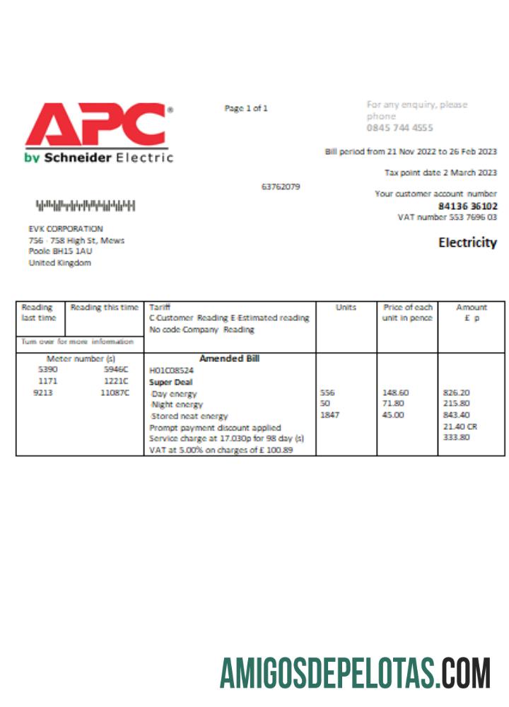 APC Listrik Tagihan bisnis Tagihan, SCR pratinjau