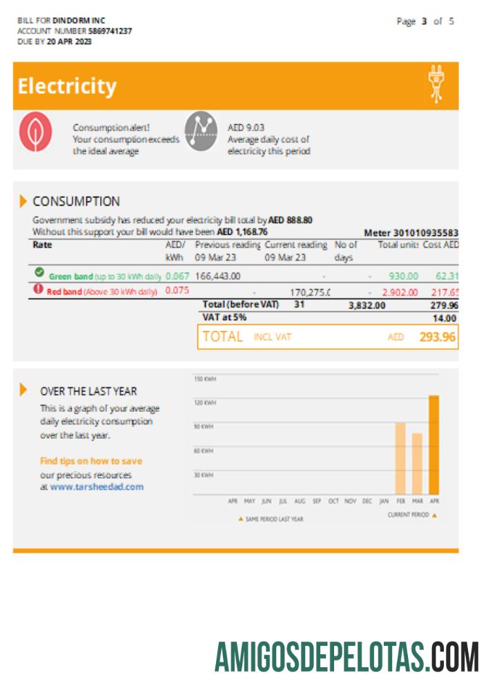 Al Ain Distribution Perusahaan Tagihan bisnis Tagihan, Halaman 3, SCR sampel