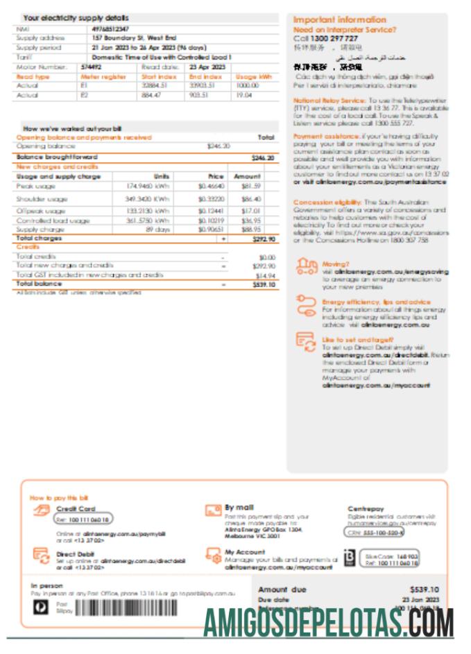 Alinta energy Listrik Tagihan bisnis Tagihan, Halaman 2, SCR desain
