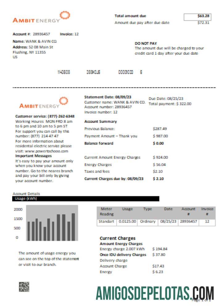 Ambit Energy Tagihan bisnis Tagihan, SCR makering