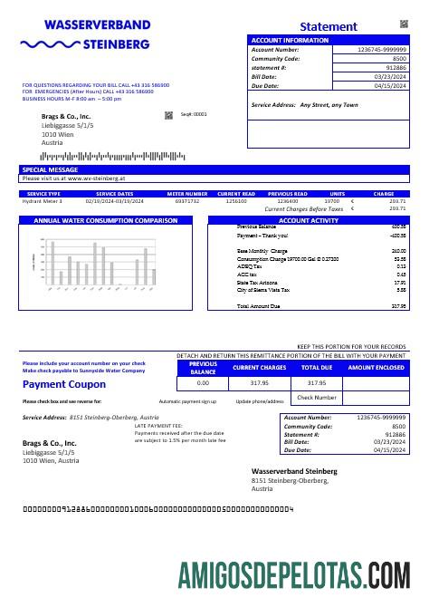 Dapat Diedit Austria Wasserverband Steinberg Air bisnis Tagihan Tagihan templat in Word and PDF format