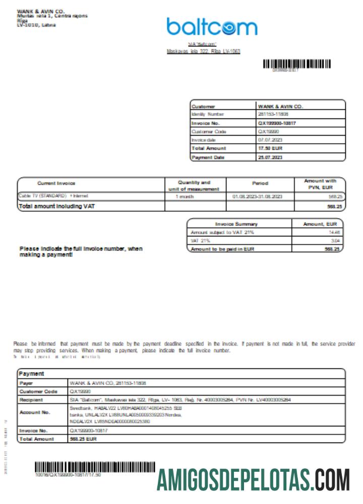Baltcom telecommunications Tagihan bisnis Tagihan, SCR desain