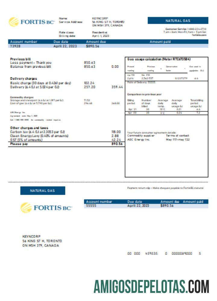 British Columbia FortisBC Tagihan bisnis Tagihan, SCR desain