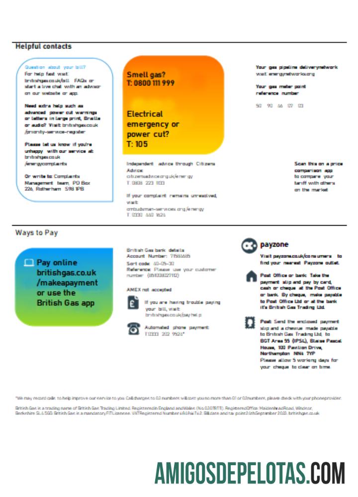 British Gas Energy Tagihan bisnis Tagihan SCR Halaman 3 desain