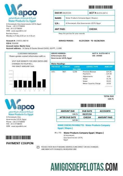 Premium Mesir Air Products Perusahaan Mesir Wapco bisnis Tagihan Tagihan templat