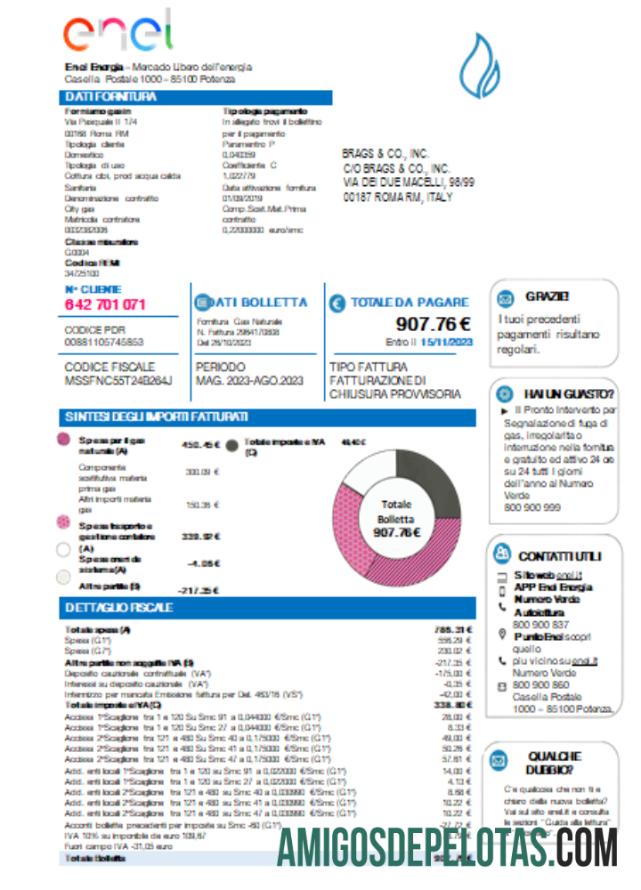 Enel Energia Tagihan bisnis Tagihan, SCR pratinjau