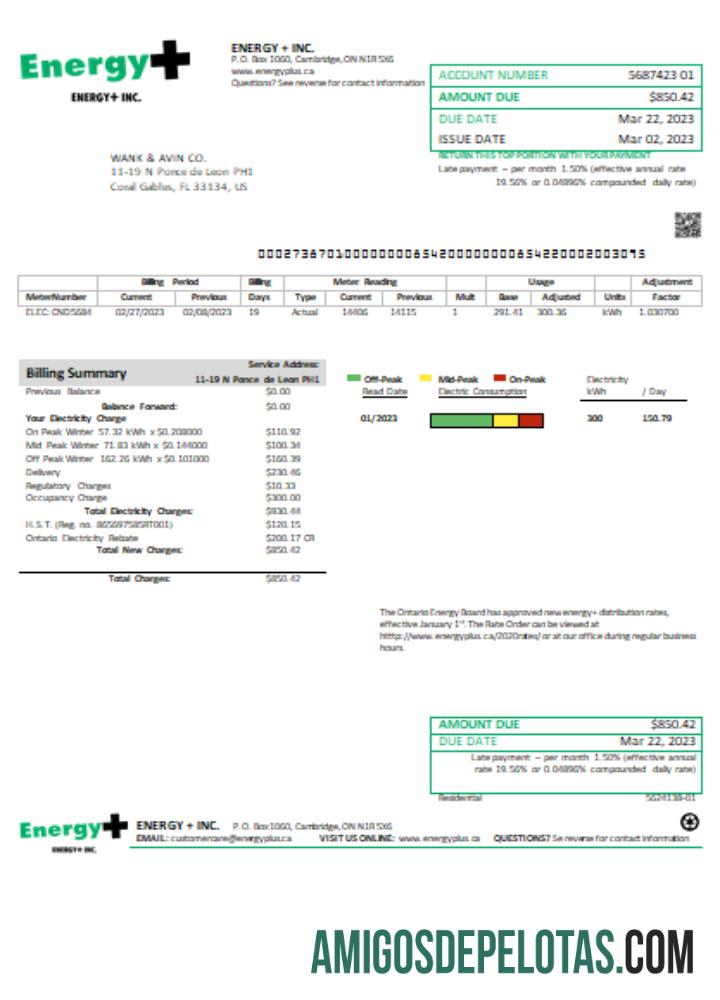 Energy Plus Listrik Tagihan bisnis Tagihan, SCR desain