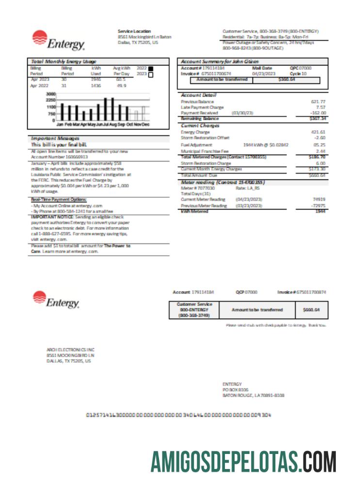 Entergy Tagihan bisnis Tagihan, Halaman 1, SCR desain