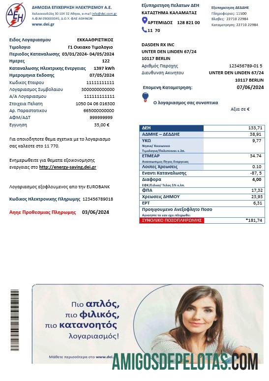Dapat Diedit Yunani Listrik bisnis Tagihan Tagihan templat in Word and PDF format