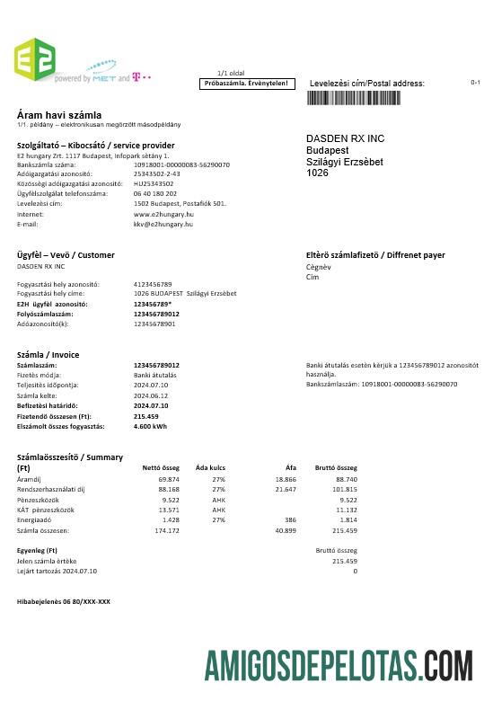 Premium Hungaria E2 bisnis Tagihan Tagihan templat in Word and PDF format