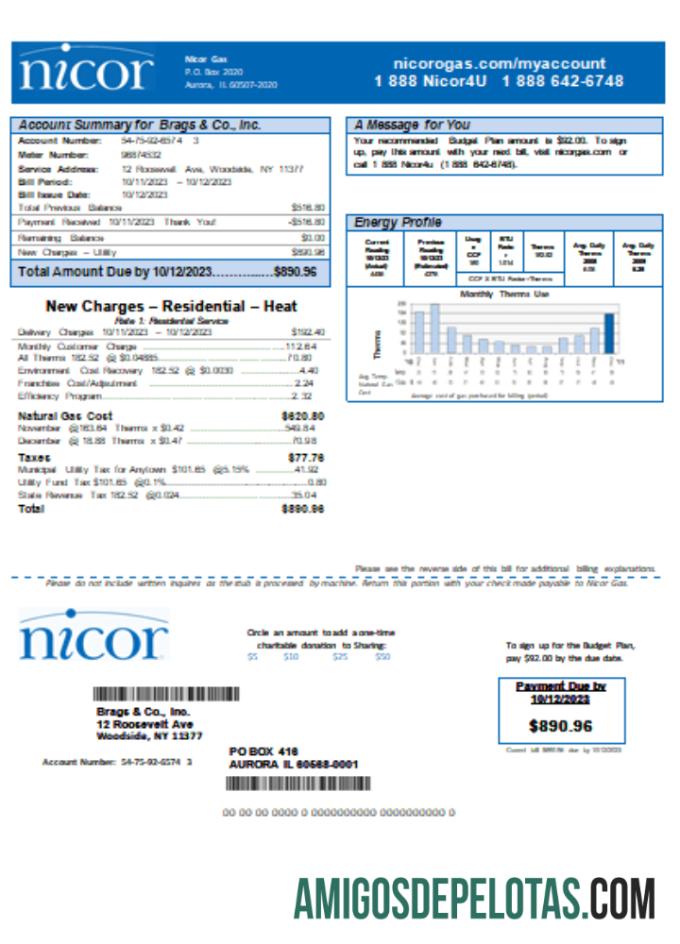 Illinois Nicor Gas bisnis Tagihan Tagihan SCR makering