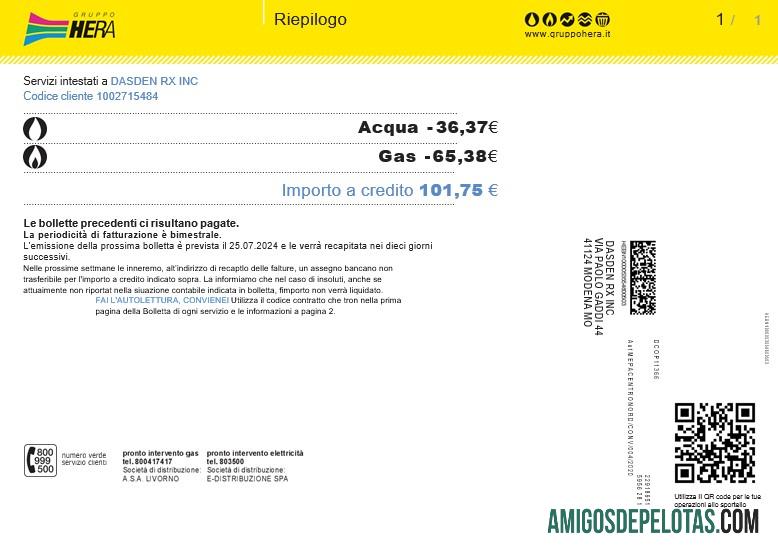 Dapat Diedit Italia Gruppo Hera bisnis Tagihan Tagihan, Word and PDF templat