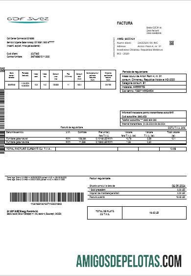 Premium Moldova Gas bisnis Tagihan Tagihan templat in Word and PDF format