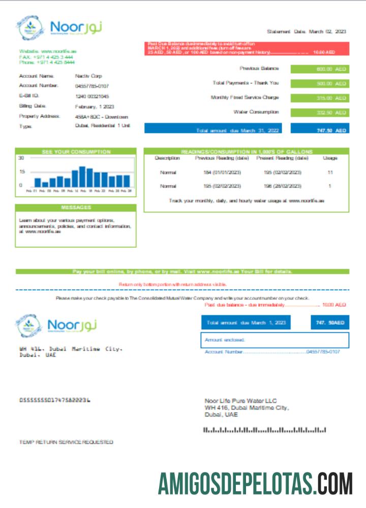 Noor Life Pure Air LLC Tagihan bisnis Tagihan, SCR makering