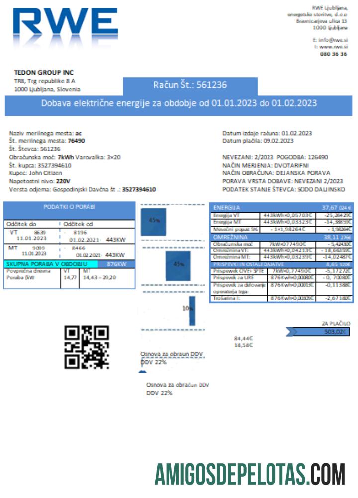 RWE Listrik proof of address Tagihan bisnis Tagihan, SCR pratinjau